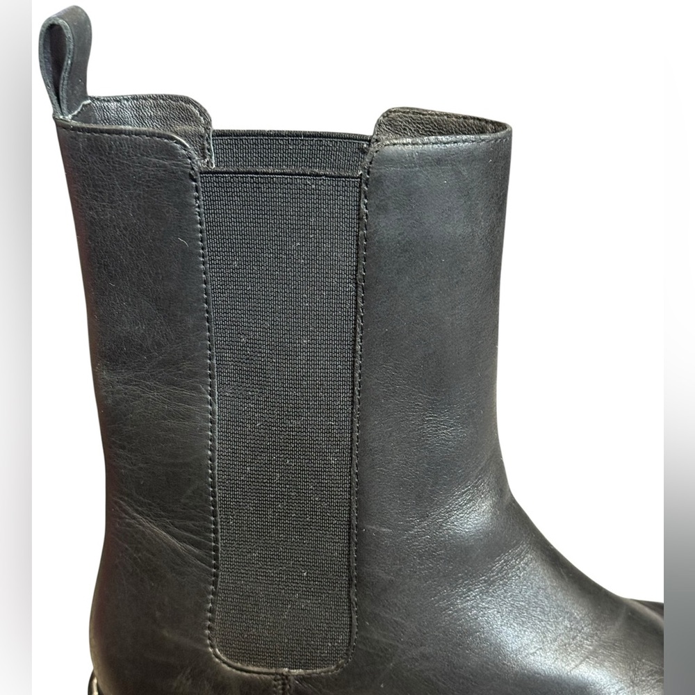 J.Crew Black Leather Chelsea Boots Lug Sole Women’s Size 7 - Picture 8 of 9